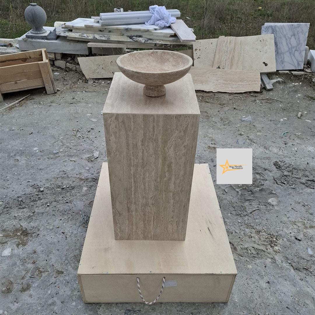 Travertine Coffee Table, Console, Coffee Table, Marble Table, Table, Home Design Marble Pedestal, Coffee Corner, Base