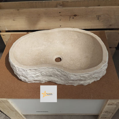 Travertine  Sink Shapeless Sink Farmhouse Sink Powder Room Sink  Hand Carved Marble Sink Bathroom Sink natural stone sink Sink vanity