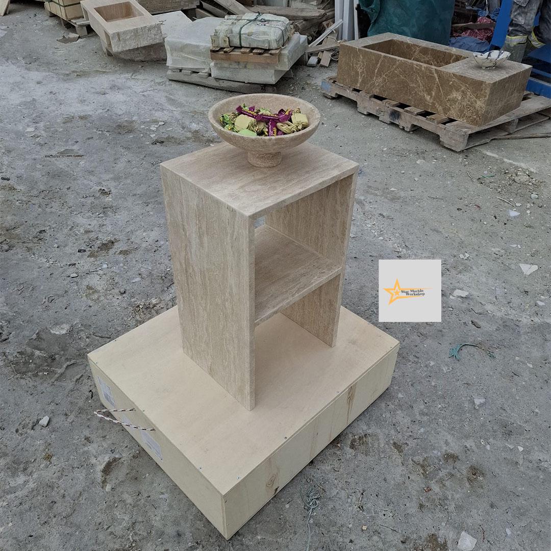 Travertine Coffee Table, Console, Coffee Table, Marble Table, Table, Home Design Marble Pedestal, Coffee Corner, Base