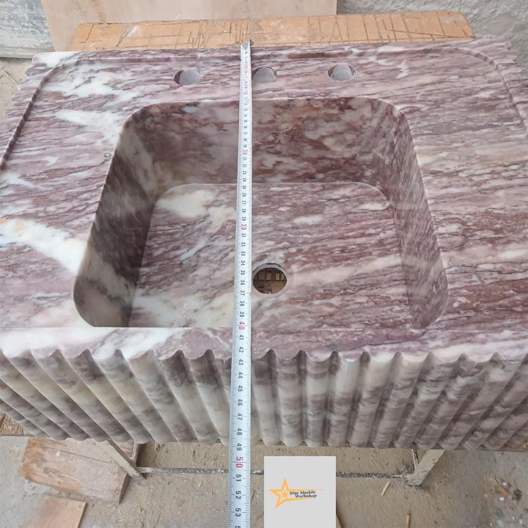 Purple Marble Sink Wall Mounted Sink Farmhouse Sink Toilet Room Sink Hand Carved Marble Sink Counter Top Sink Sink vanity