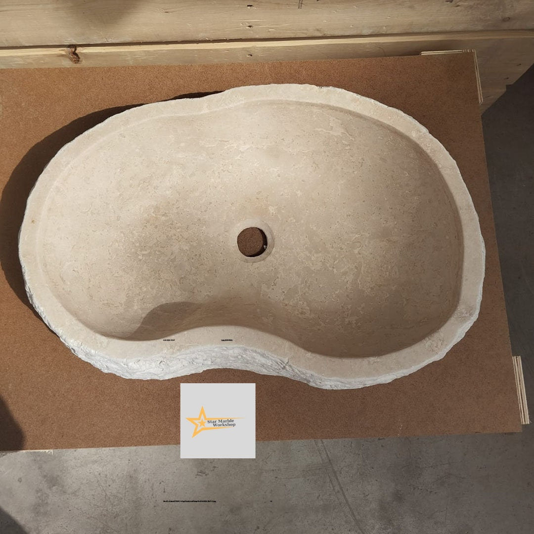 Travertine  Sink Shapeless Sink Farmhouse Sink Powder Room Sink  Hand Carved Marble Sink Bathroom Sink natural stone sink Sink vanity