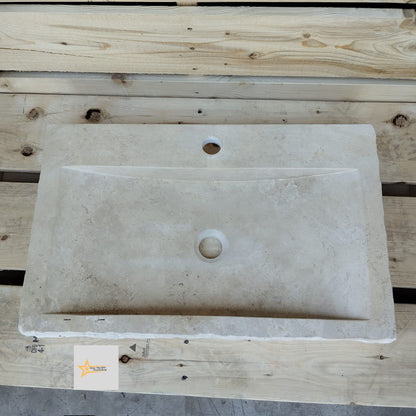 Wall Mounted Sink, Farmhouse Sink, Powder Room Sink, Hand Carved Marble Sink, Natural Stone Sink, Classic Travertine Sink