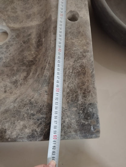 Ready to Ship Dark Emperador Marble Sink Farmhouse Sink Powder Room Sink Calacatta Sink Hand Carved Marble Sink