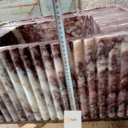 Purple Marble Sink Wall Mounted Sink Farmhouse Sink Toilet Room Sink Hand Carved Marble Sink Counter Top Sink Sink vanity