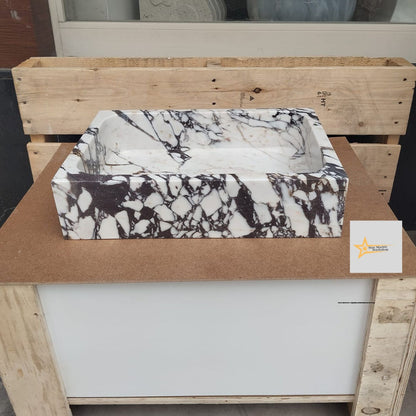 Calacatta Viola Marble Sink  Farmhouse Sink Powder Room Sink Calacatta Sink  Hand Carved Marble Sink Marble Sink Sink vanity