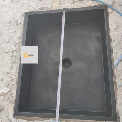 Basalt Black Stone Sink - 100% Natural Stone - Handmade - Stone Sink - Bathroom Design - Countertop Sink -