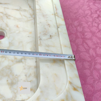 Ready To Ship Calacatta Gold Rectangular Sink Wall Mounted Sink Powder Room Sink Calacatta Sink  Hand Carved Marble Sink Marble Washbasin