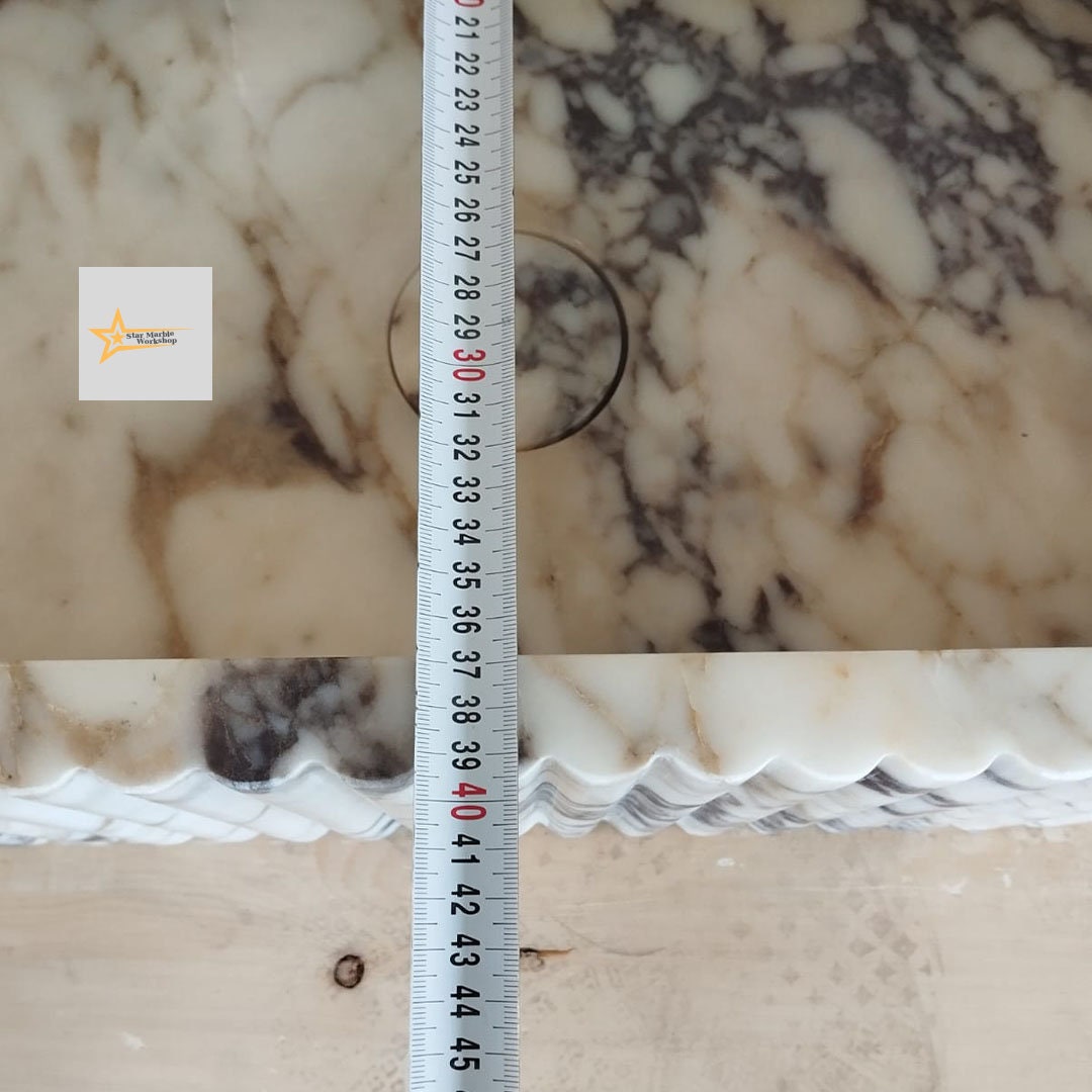 Handmade Calacatta Viola Marble Sink: Luxury Stone Bath Decor