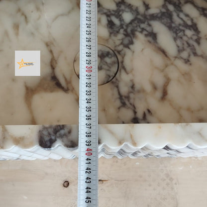 Handmade Calacatta Viola Marble Sink: Luxury Stone Bath Decor