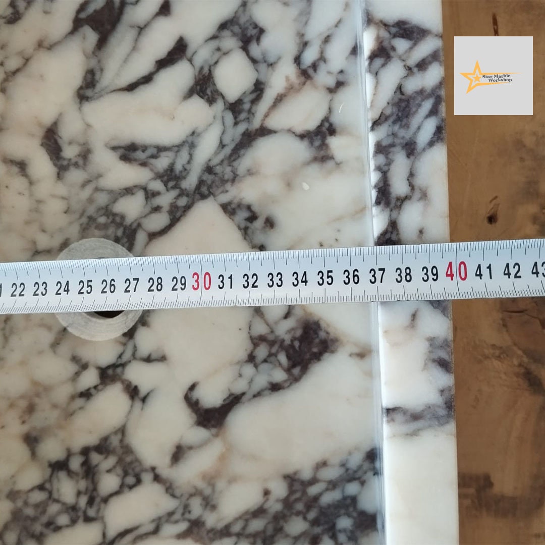 Ready To Ship Calacatta Viola Marble Sink Wall Mounted Sink Farmhouse Sink Powder Room Sink Calacatta Sink  Hand Carved Marble Sink