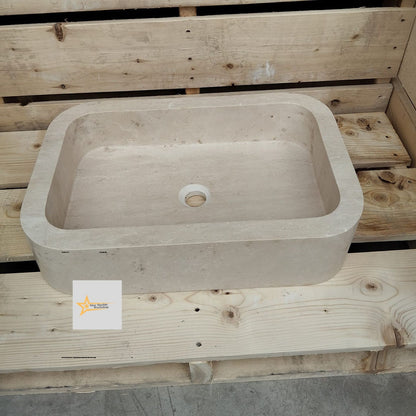 Ready to Ship Travertine  Sink Farmhouse Sink Powder Room Sink Calacatta Sink Hand Carved Marble Sink Bathroom Sink natural stone sink