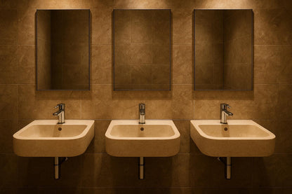 Wall Mounted Sink, Farmhouse Sink, Toilet Room Sink, Hand Carved Marble Sink, Natural Stone Sink, Classic Travertine Sink