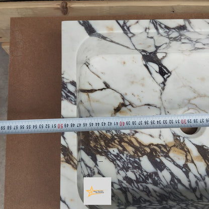 Calacatta Viola Marble Sink  Farmhouse Sink Powder Room Sink Calacatta Sink  Hand Carved Marble Sink Marble Sink Sink vanity