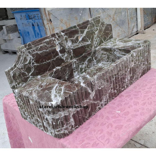 Hand-Carved Marble Sink, Grooved Sink, Wall-Mounted Sink, Luxury Design, Bathroom Sink, Colorful Sinks, Purple Sink, Minimalist Sink,