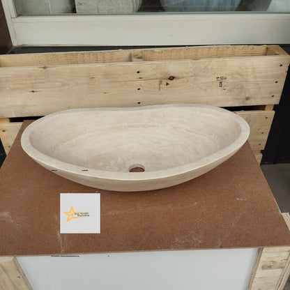 Travertine Farmhouse Sink Ready to Ship Hand Carved Marble Bathroom Powder Room Natural Stone Sink Sink Vanity Vintage Marble Sink