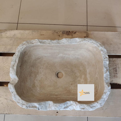 Ready to Ship Travertine Sink Farmhouse Sink Toilet Room Sink Hand Carved Marble Sink Bathroom Sink Natural Stone Sink Shapeless Sink