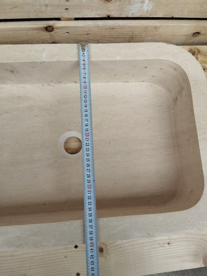 Ready to Ship Travertine  Sink Farmhouse Sink Powder Room Sink Calacatta Sink Hand Carved Marble Sink Bathroom Sink natural stone sink