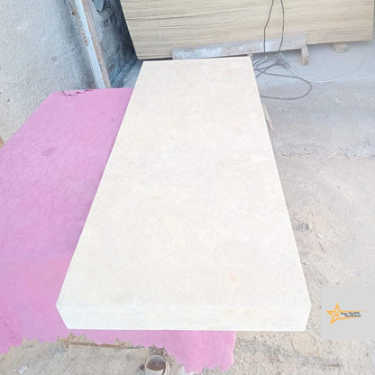 Ready to Ship TSink with Shelf Farmhouse Sink Powder Room Sink  Hand Carved Marble Sink Bathroom Sink natural stone sink  With Faucet Hole