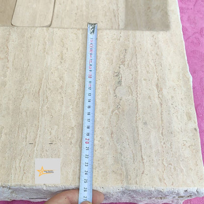 Handmade Travertine Stone Sink – Wall Mounted, Rustic & Modern Bathroom Design