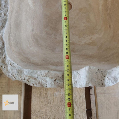 Ready to Ship Travertine Sink Farmhouse Sink Toilet Room Sink Hand Carved Marble Sink Bathroom Sink Natural Stone Sink Shapeless Sink