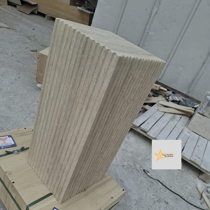 Traverten Fitilli Konsol –Handmade Fluted Travertine Console Table –Modern Luxury Entryway Furniture - Console Table -Fluted Stone Furniture