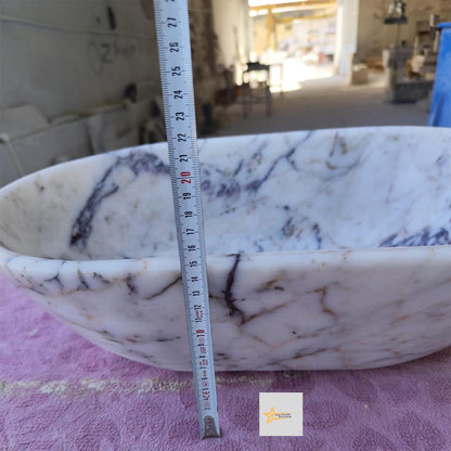 Calacatta Viola Marble Sink  Farmhouse Sink Powder Room Sink Calacatta Sink  Hand Carved Marble Sink Marble Sink Sink vanity