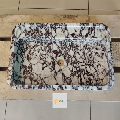 Calacatta Viola Marble Sink Wall Mounted Sink Farmhouse Sink Toilet Room Sink Calacatta Sink Hand Carved Marble Sink Marble Sink