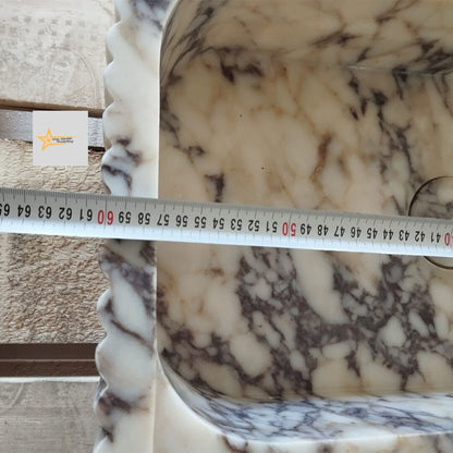 Handmade Calacatta Viola Marble Sink: Luxury Stone Bath Decor