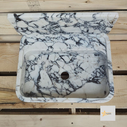 Calacatta Viola Marble Sink Farmhouse Sink Toilet Room Sink Calacatta Sink Hand Carved Marble Sink Marble Sink Floating Sink Sink vanity