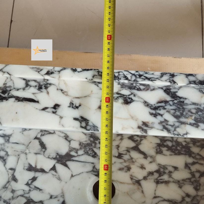 Calacatta Viola Marble Sink Wall Mounted Sink Farmhouse Sink Toilet Room Sink Calacatta Sink Hand Carved Marble Sink Marble Sink