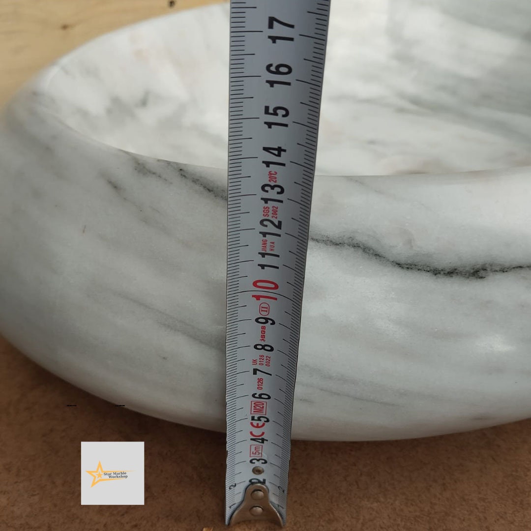 Ready to ship Carrera White Marble Ellipse Sink Farmhouse Sink Powder Room Sink Countertop Sink Hand Carved Marble Sink Sink vanity