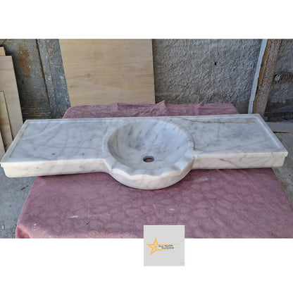 White Marble Sink Wall Mounted Sink Farmhouse Sink Powder Room Sink Hand Carved Marble Sink Sink vanity Sink Vanity