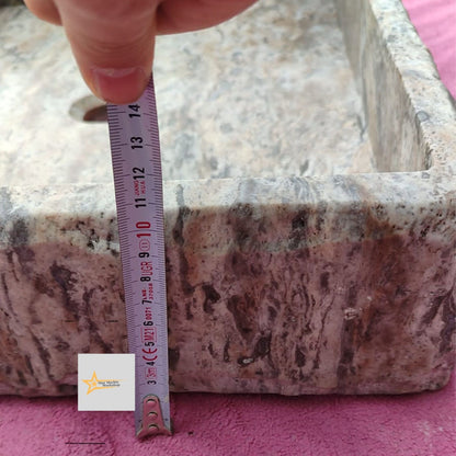Ready to Ship Silver Travertine Sink Marble Washbasin Countertop Sink  Powder Room Sink Hand Carved Marble Sink Bathroom Sink