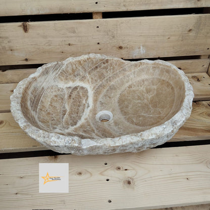 Ready To Ship Onyx Marble Sink Ellipse Sink Farmhouse Sink Powder Room Sink  Countertop Sink  Hand Carved Marble Sink Oval Sink