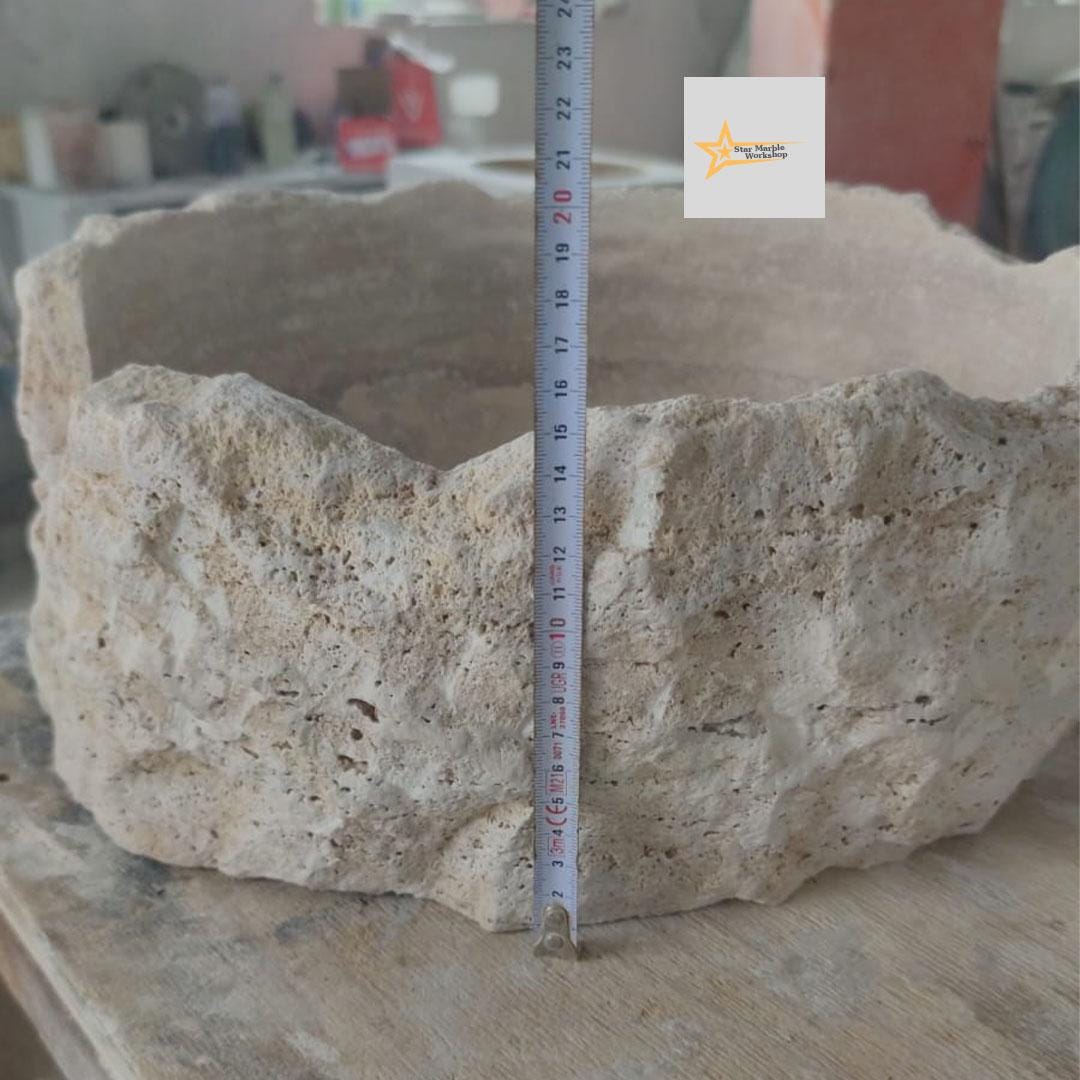 Ready to Ship Travertine  Sink Shapeless Sink Farmhouse Sink Powder Room Sink  Hand Carved Marble Sink Bathroom Sink natural stone sink