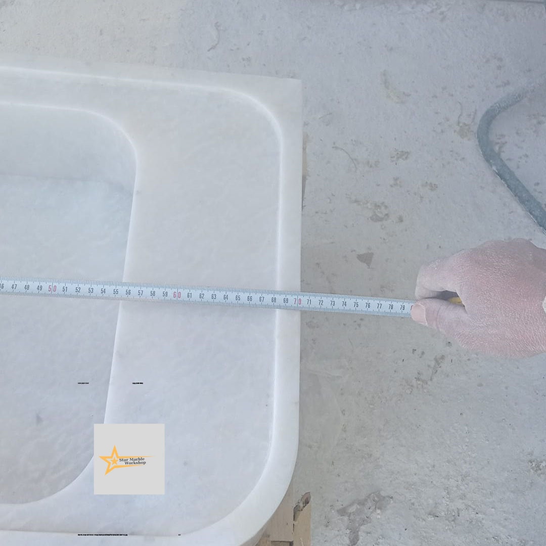 Ready to Ship White Marble Sink Wall Mounted Sink Farmhouse Sink Powder Room Sink Hand Carved Marble Sink Sink vanity