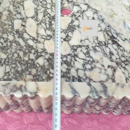 Ready To Ship Calacatta Viola Marble Sink Wall Mounted Sink Farmhouse Sink Powder Room Sink Calacatta Sink  Hand Carved Marble Sink