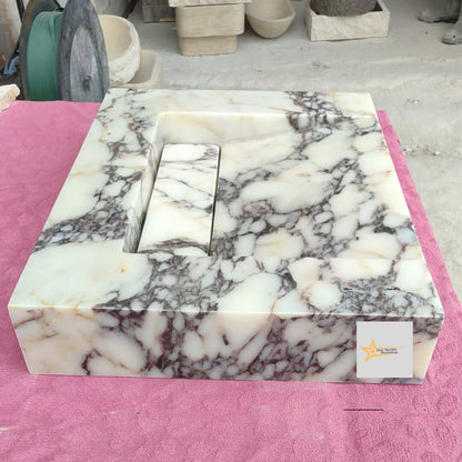 Ready To Ship Calacatta Viola Marble Sink Wall Mounted Sink Farmhouse Sink Calacatta Sink Hand Carved Marble Sink Hidden Drain Wash Basin