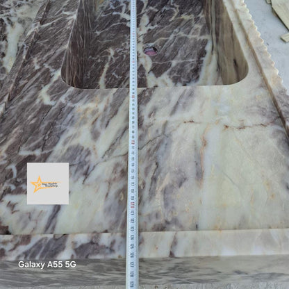 Purple Marble Sink Wall Mounted Sink Farmhouse Sink Toilet Room Sink Hand Carved Marble Sink Counter Top Sink sink for bathroom