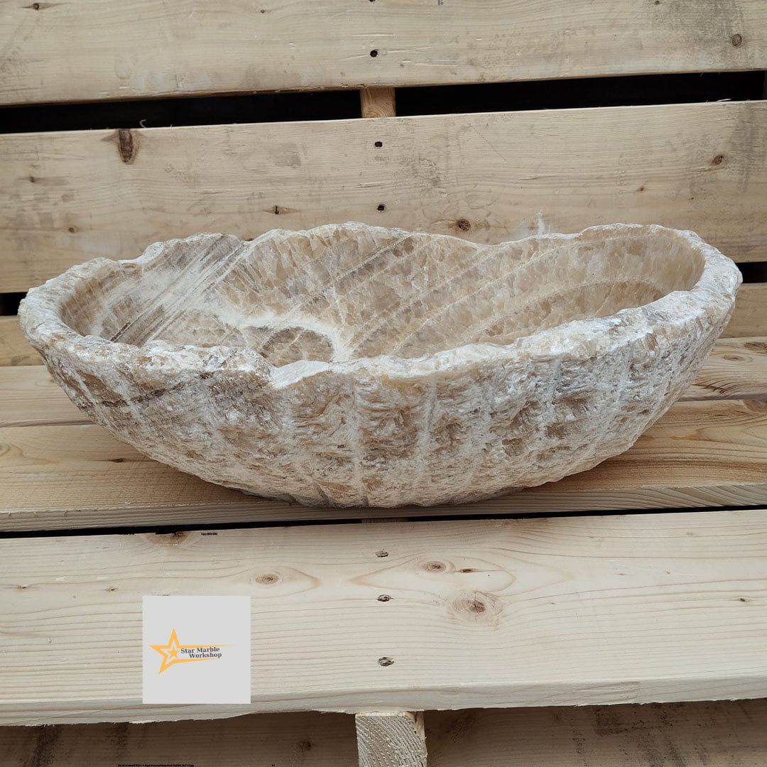Ready To Ship Onyx Marble Sink Ellipse Sink Farmhouse Sink Powder Room Sink  Countertop Sink  Hand Carved Marble Sink Oval Sink