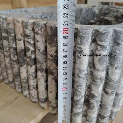 Süpren Salome Marble Sink Wall Mounted Sink Farmhouse Sink Powder Room Sink  Hand Carved Marble Sink Concealed Drain Sink sink for bathroom