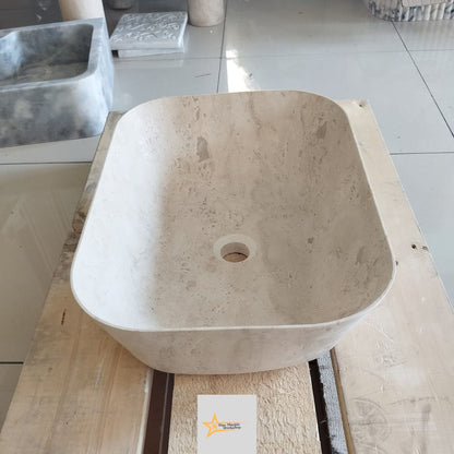 Travertine  Sink  Farmhouse Sink Powder Room Sink  Hand Carved Marble Sink Bathroom Sink natural stone sink