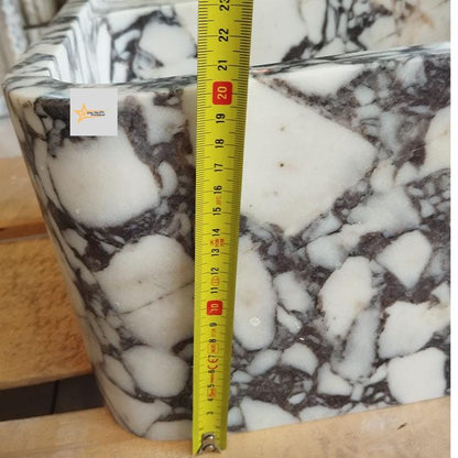 Calacatta Viola Marble Sink Wall Mounted Sink Farmhouse Sink Toilet Room Sink Calacatta Sink Hand Carved Marble Sink Marble Sink