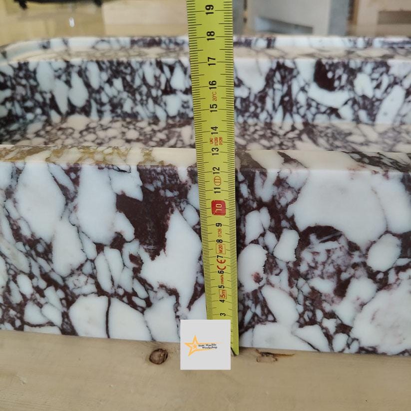 Calacatta Viola Marble Sink Wall Mounted Sink Farmhouse Sink Toilet Room Sink Calacatta Sink Hand Carved Marble Sink Marble Sink