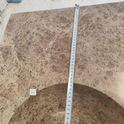 Handmade Emperador Marble Wall-Mounted Sink - Vessel Sink - chiseled sink- Luxury Minimalist Bathroom sink for bathroom