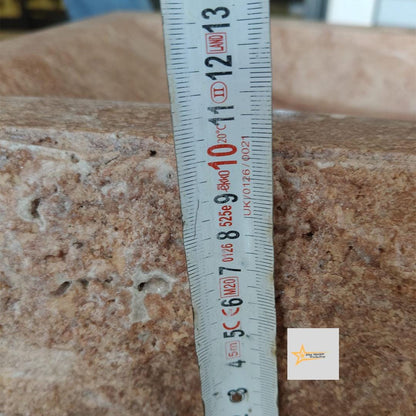 Ready to Ship Red Travertine Sink Farmhouse Sink Powder Room Sink Hand Carved Marble Sink Bathroom Sink Natural Stone With Faucet Hole
