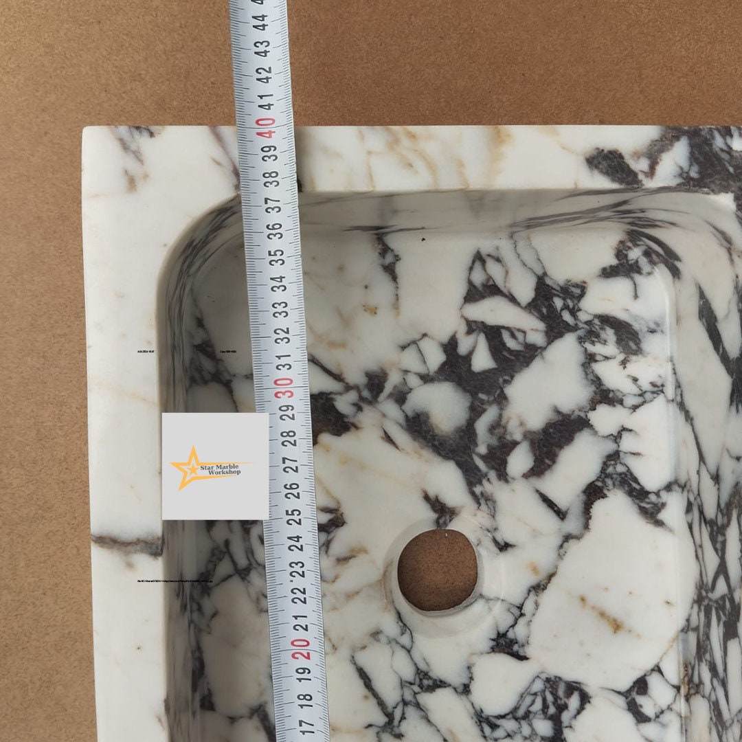 Calacatta Viola Marble Sink  Farmhouse Sink Powder Room Sink Calacatta Sink  Hand Carved Marble Sink Marble Sink Sink vanity