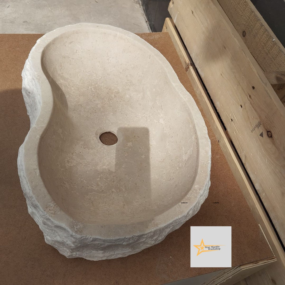 Travertine  Sink Shapeless Sink Farmhouse Sink Powder Room Sink  Hand Carved Marble Sink Bathroom Sink natural stone sink Sink vanity