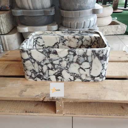 Calacatta Viola Marble Sink Wall Mounted Sink Farmhouse Sink Toilet Room Sink Calacatta Sink Hand Carved Marble Sink Marble Sink