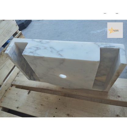 Calacatta Viola Marble Sink Wall Mounted Sink Farmhouse Sink Powder Room Sink Calacatta Sink  Hand Carved Marble Sink